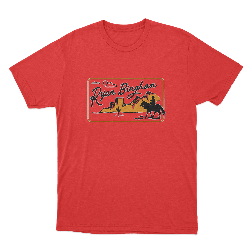 Ryan Bingham Desert Cowboy Unisex T Shirt Red Ryan Bingham Desert Cowboy Unisex T Shirt Red