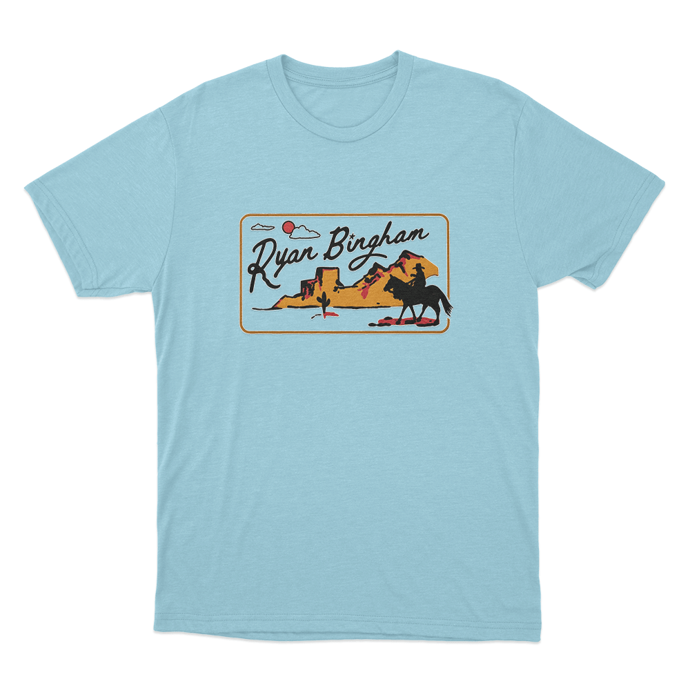 Ryan Bingham Desert Cowboy Unisex T Shirt Sky Blue Ryan Bingham Desert Cowboy Unisex T Shirt Sky Blue