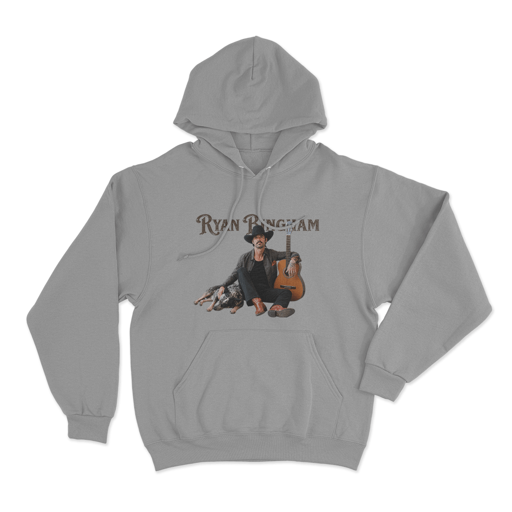 Ryan Bingham Portrait Unisex Hoodie Grey Ryan Bingham Portrait Unisex Hoodie Grey