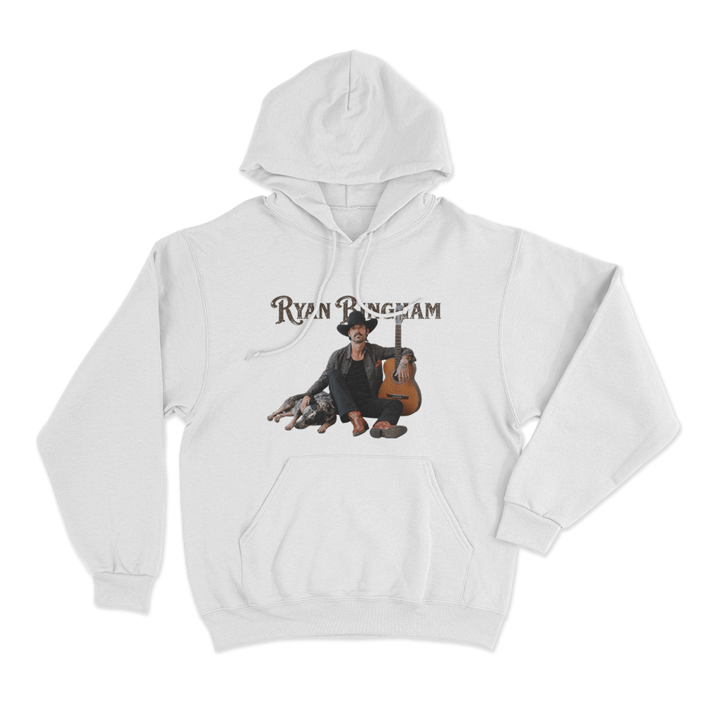 Ryan Bingham Portrait Unisex Hoodie White Ryan Bingham Portrait Unisex Hoodie White
