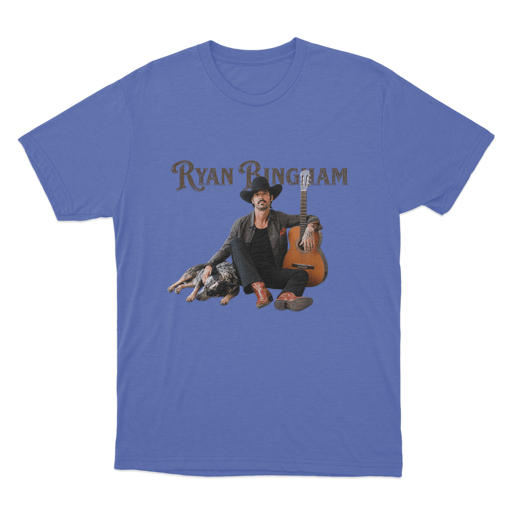 Ryan Bingham Portrait Unisex T Shirt Blue Ryan Bingham Portrait Unisex T Shirt Blue