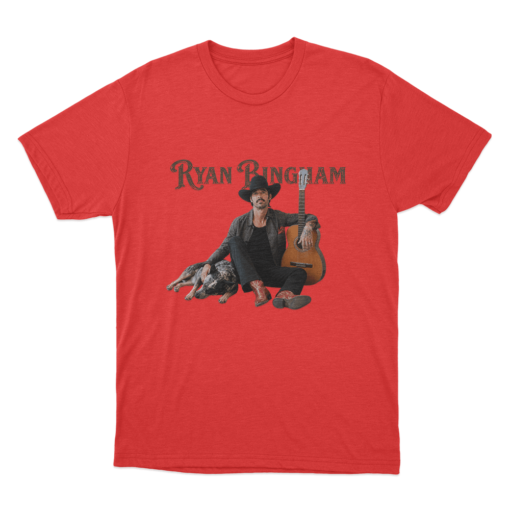 Ryan Bingham Portrait Unisex T Shirt Red Ryan Bingham Portrait Unisex T Shirt Red