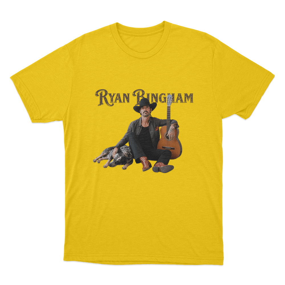 Ryan Bingham Portrait Unisex T Shirt Yellow Ryan Bingham Portrait Unisex T Shirt Yellow