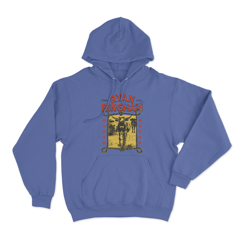 Ryan Bingham Texas Longhorn Unisex Hoodie Blue Ryan Bingham Texas Longhorn Unisex Hoodie Blue