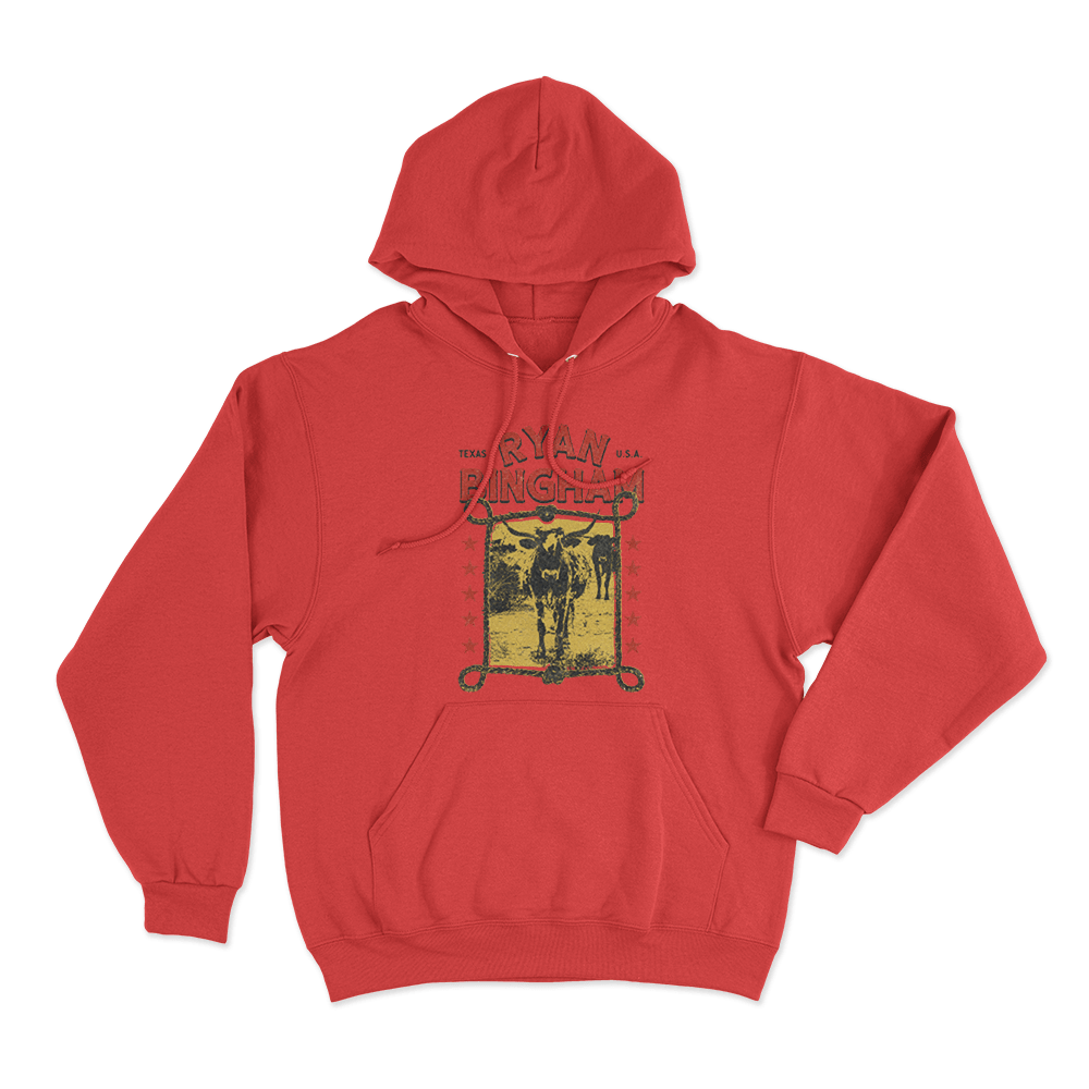 Ryan Bingham Texas Longhorn Unisex Hoodie Red Ryan Bingham Texas Longhorn Unisex Hoodie Red