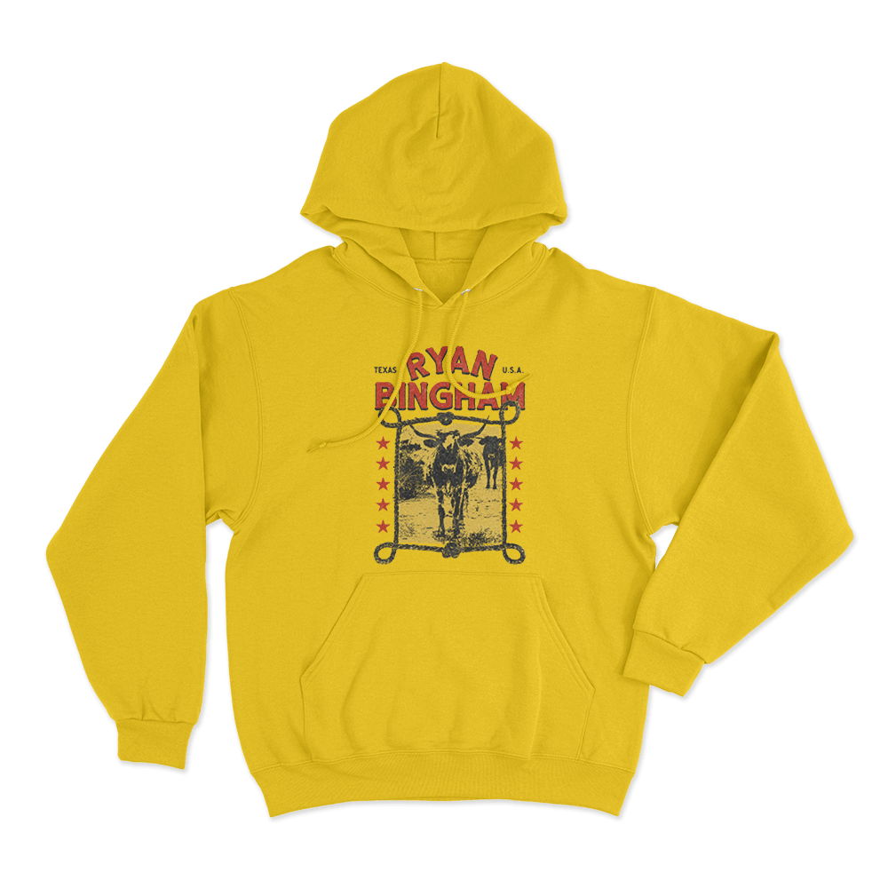 Ryan Bingham Texas Longhorn Unisex Hoodie Yellow Ryan Bingham Texas Longhorn Unisex Hoodie Yellow