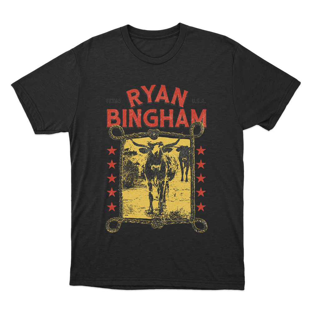 Ryan Bingham Texas Longhorn Unisex T Shirt Black Ryan Bingham Texas Longhorn Unisex T Shirt Black