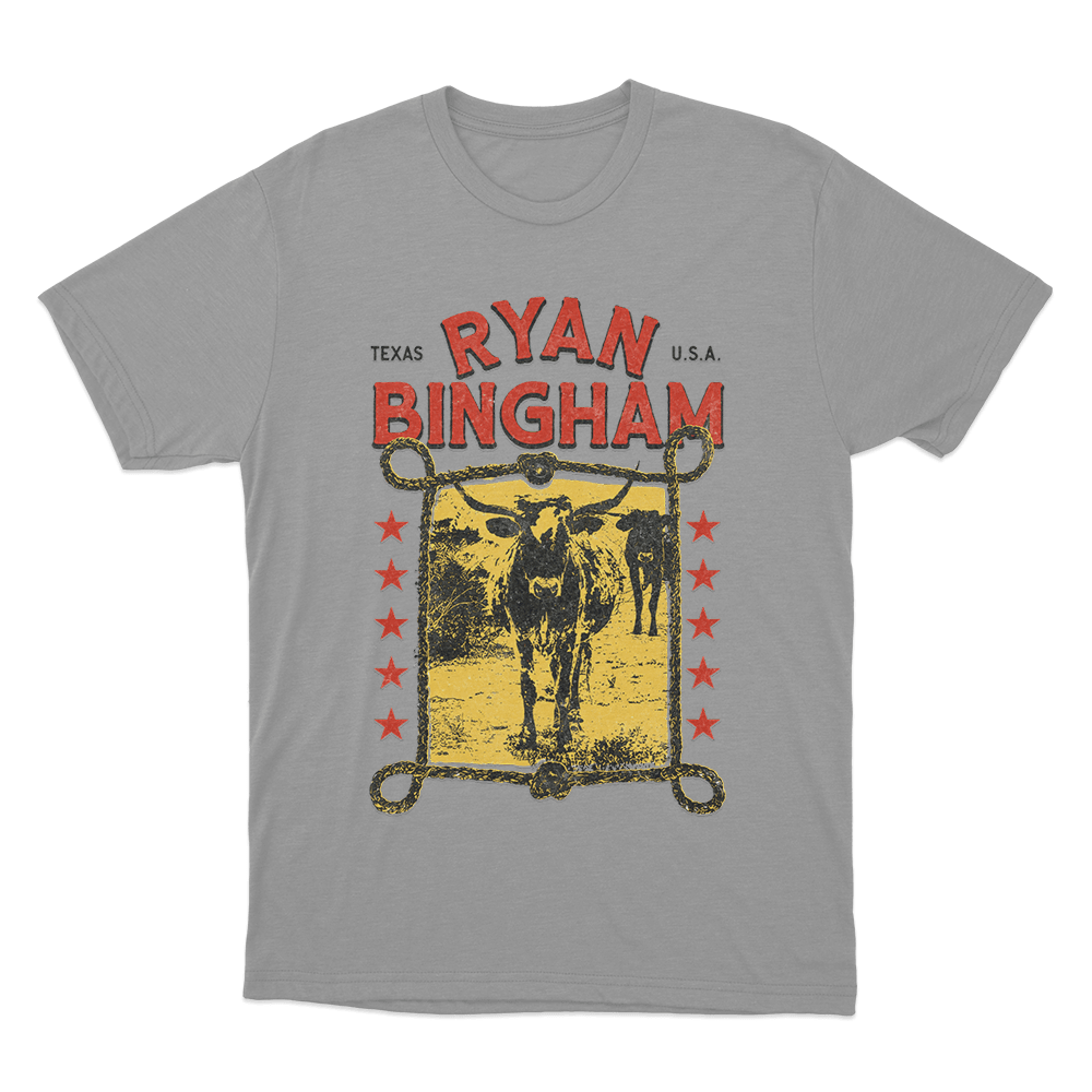 Ryan Bingham Texas Longhorn Unisex T Shirt Grey Ryan Bingham Texas Longhorn Unisex T Shirt Grey