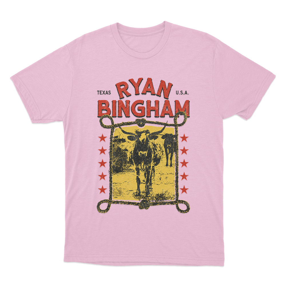 Ryan Bingham Texas Longhorn Unisex T Shirt Pink Ryan Bingham Texas Longhorn Unisex T Shirt Pink