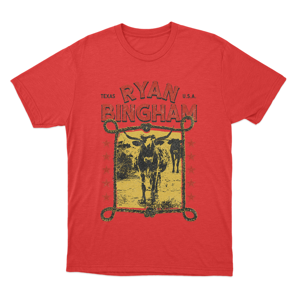 Ryan Bingham Texas Longhorn Unisex T Shirt Red Ryan Bingham Texas Longhorn Unisex T Shirt Red